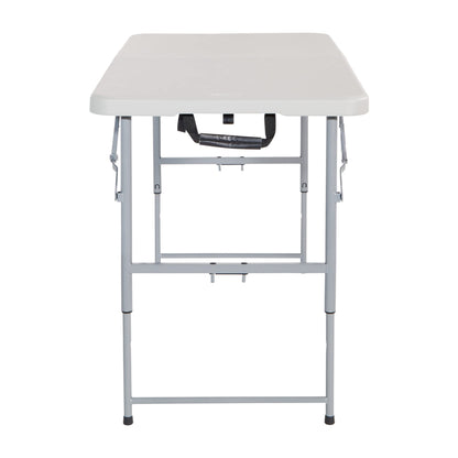 Office Star Products 4-Foot Height-Adjustable Folding Resin Table Light Gray
