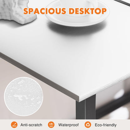 Sweetcrispy 32 Inch Computer Desk White Black