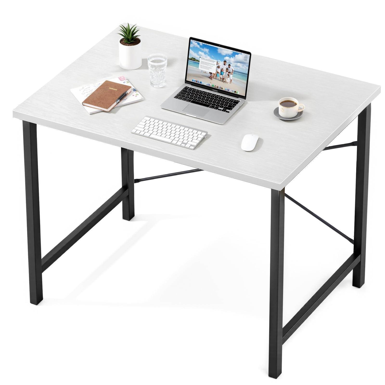 Sweetcrispy 32 Inch Computer Desk White Black