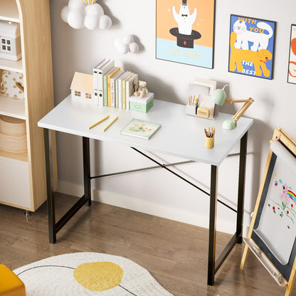 Sweetcrispy 32 Inch Computer Desk White Black