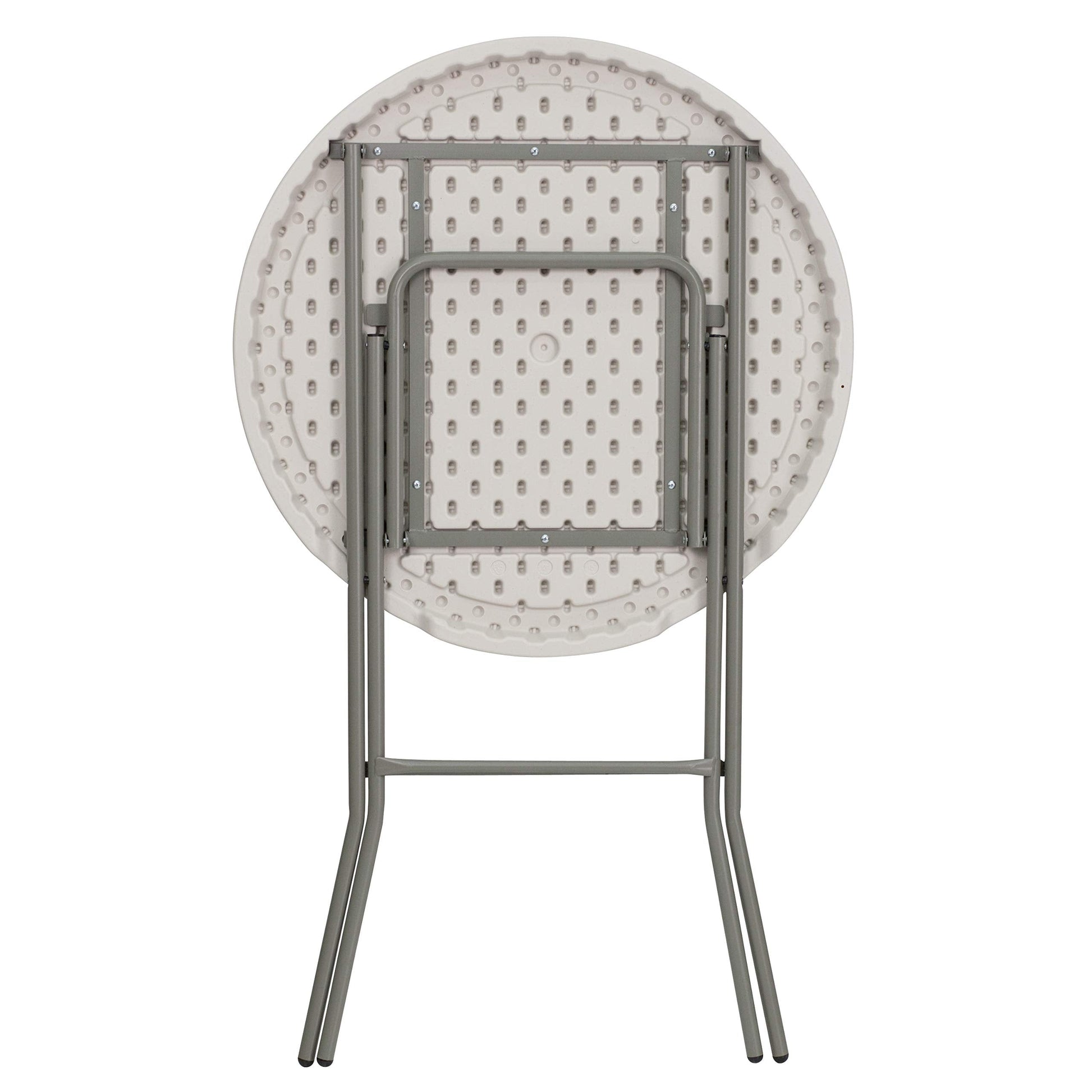 Flash Furniture Kathryn 31.5 Inch Round Folding Bar Height Table Granite White