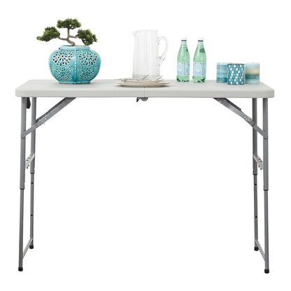 Office Star Products 4-Foot Height-Adjustable Folding Resin Table Light Gray