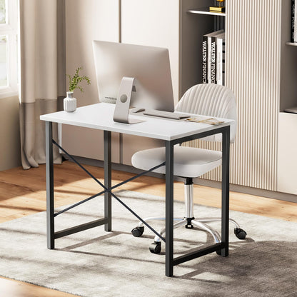 Sweetcrispy 32 Inch Computer Desk White Black