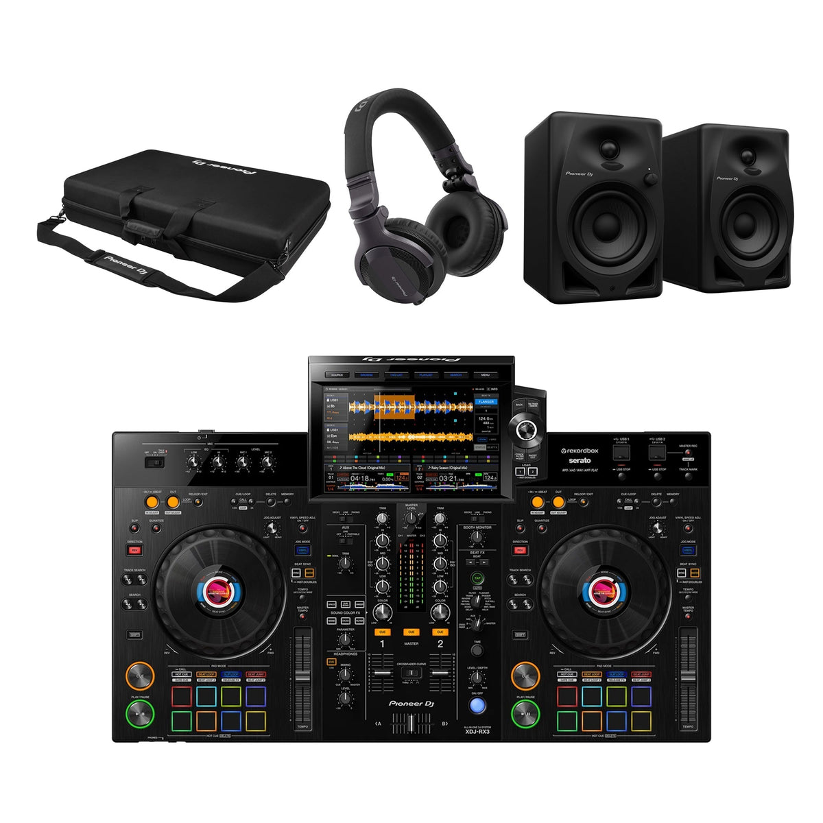 Pioneer DJ XDJ-RX3 with Speakers, Headphones & Case Bundle